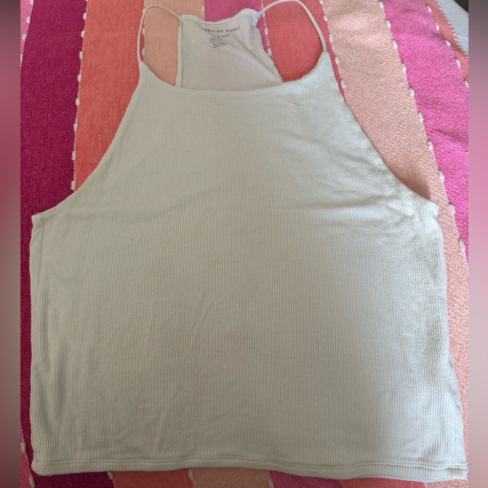 Women's American Eagle Soft & Sexy Ribbed Bungee Razorback Cropped Tank Top
